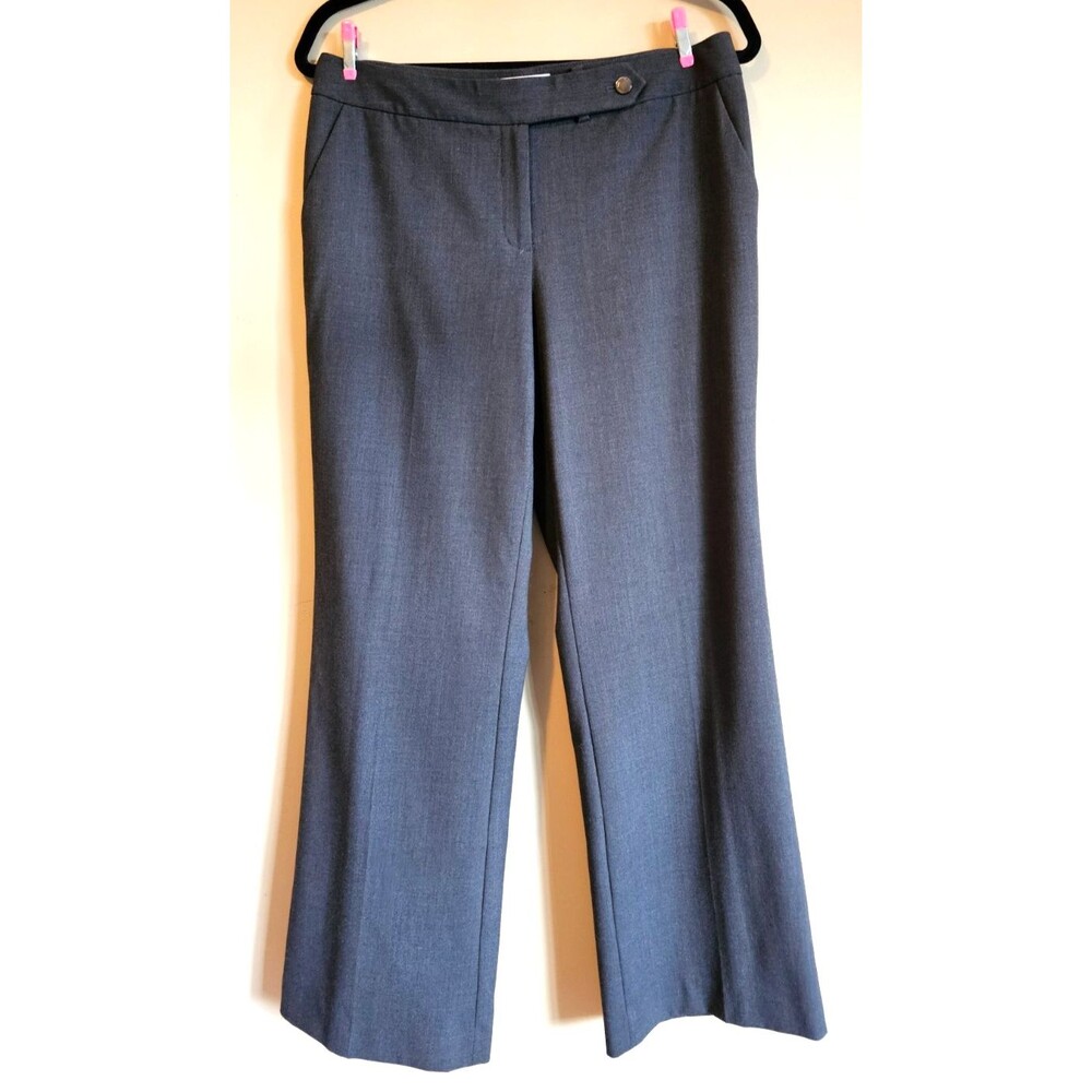 Calvin Klein Petite Luxe Highline Pants Women's 8P Charcoal  Zip/Button Closure